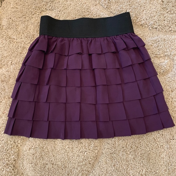 Anthropologie Dresses & Skirts - Anthropologie Purple Mini Skirt With Layered Pleats
